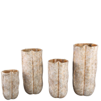 Ptmd bloempot roddie hoog m creme 49 cm | 2 stuks