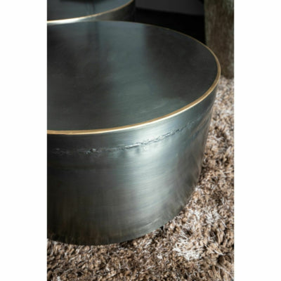 Tavolino Ptmd Georgy in metallo 80 cm set di 2