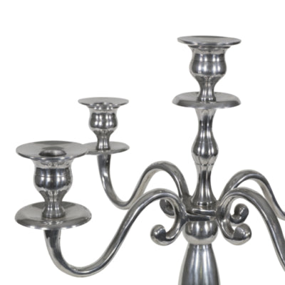 Candelero clásico aluminio color plata 144 cm | 2 piezas