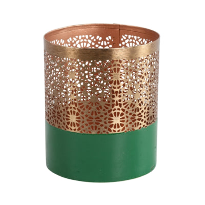 Portacandela Countryfield verde mathilde color rame 9 cm | 8 pezzi