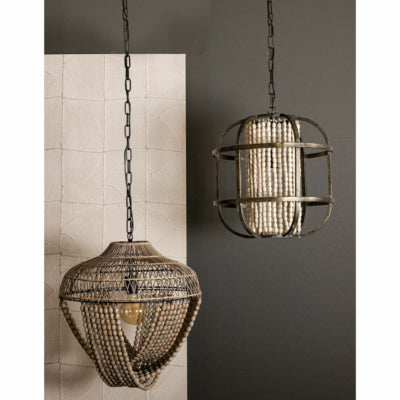 Ptmd hanglamp july metaal hout 46 cm | 2 stuks