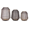 Ptmd windlicht justy m zwart goudkleurig 32 cm | 2 stuks