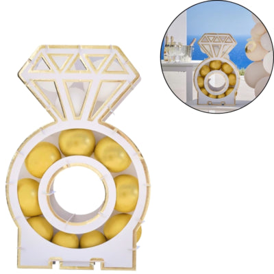 Ginger ray ballon mozaiek ring wit goudkleurig 76 cm | 4 stuks