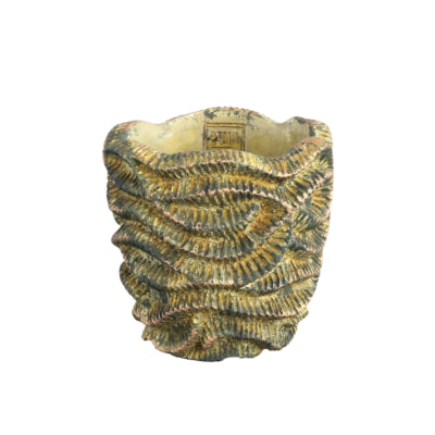 Ptmd macetero olas marrón redondo m 17 cm | 8 piezas