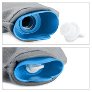 Borsa dell'acqua calda Relaxdays con coperchio blu grigio 1,5 l | 12 pezzi - afbeelding 2