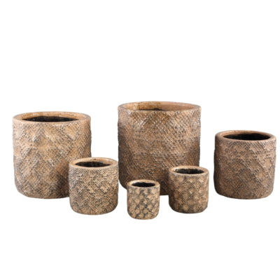 Maceta ptmd melton xs marrón 12 cm | 6 piezas