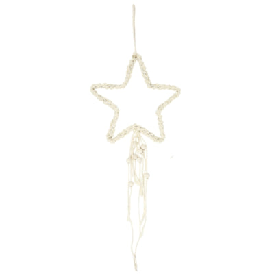 Stella macramè da appendere crema 70 cm | 24 pezzi