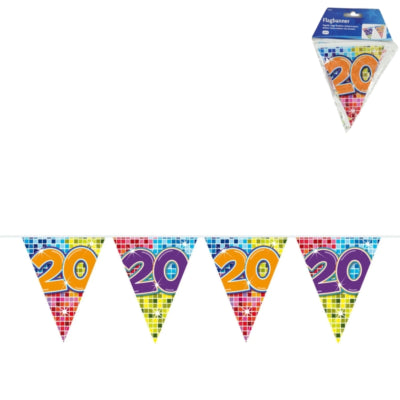 Folat mini vlaggenlijn 20 jaar 3 meter | 24 stuks