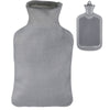Relaxdays bolsa de agua caliente con funda gris 2 l | 6 piezas