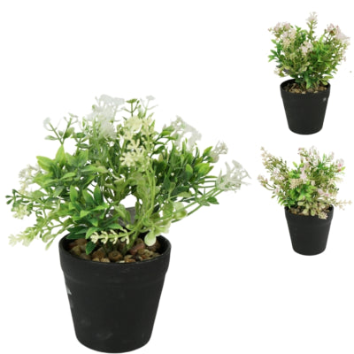 Planta artificial en maceta 18 cm 3 surtidas | 12 piezas