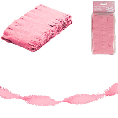 Ghirlanda Folat Twist di carta crespa rosa 6 metri | 24 pezzi