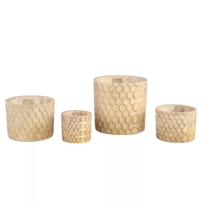 Ptmd macetero colonos panal crema xs 9 cm | 24 piezas