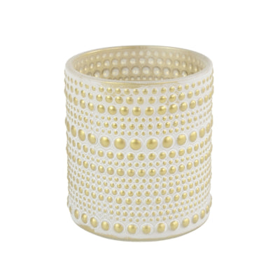Countryfield theelichthouder hailey l wit zilverkleurig 12,5 cm | 12 stuks