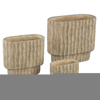 Ptmd vaso da fiori mitty ovale s marrone 20 cm | 8 pezzi