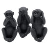 Beeld apen horen zien zwijgen zwart 12 cm set van 3 | 24 stuks