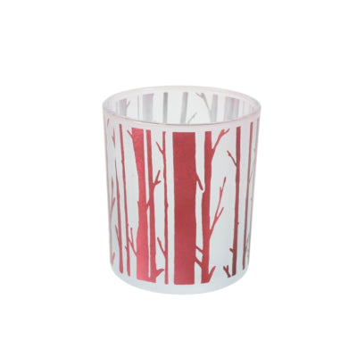 Portacandela Countryfield rosso betulla metallizzato 8 cm | 24 pezzi