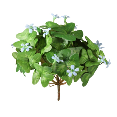 Fiore artificiale oxalis cespuglio blu 20 cm | 12 pezzi