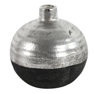 Vaso Countryfield terri rotondo l nero color argento 17 cm | 6 pezzi