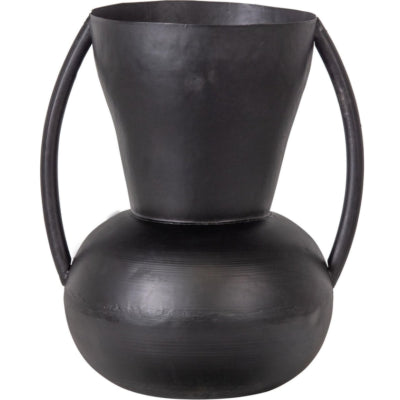 Vaso in legno siep metallo nero 43 cm | 2 pezzi
