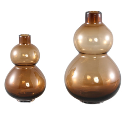 Ptmd vase kato glass amber 27 cm | 2 pcs