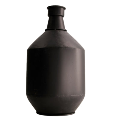 Vaso metallo nero 37 cm | 2 pezzi