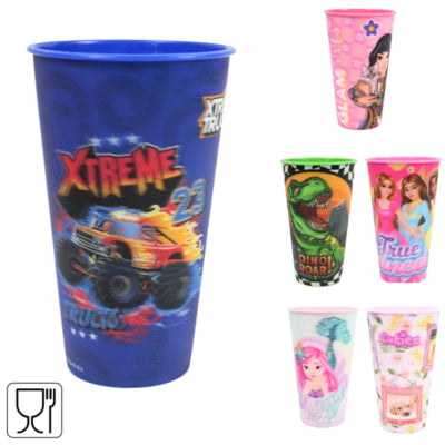 Bicchiere licenza 3d 480 ml 6 assortiti | 24 pezzi
