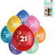 Globos Folat party pop número 21 mezcla de colores 23 cm 8 piezas | 24 piezas
