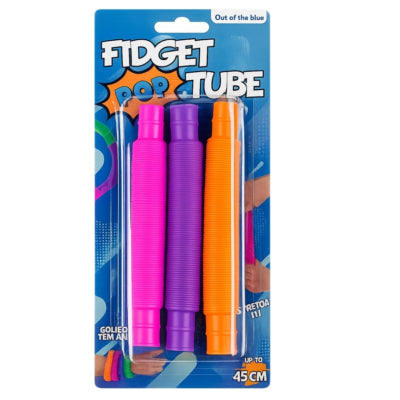Out of the blue fidget pop tube 13 cm 2 assorted set of 3 | 24 pezzi