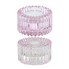Housevitamin kaarsenhouder duo ribb glas roze 8 cm | 24 stuks