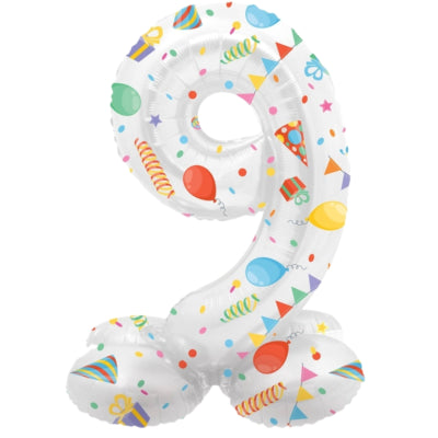 Globo foil folat de pie 9 fiesta alegre 41 cm | 20 piezas