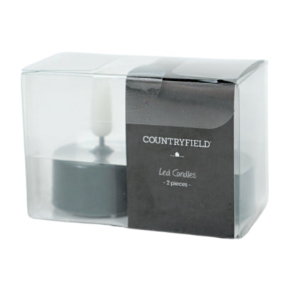Countryfield led theelicht elegance vlameffect grijs 5 cm set van 2 | 24 stuks