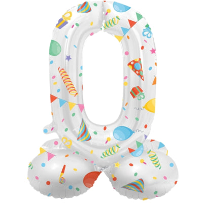 Palloncino foil folat in piedi 0 festa gioiosa 41 cm | 20 pezzi