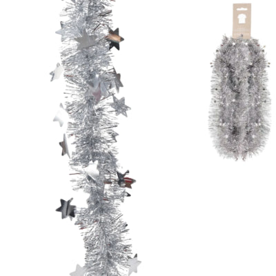 Ghirlanda di orpelli ghirlanda color argento 2,7 m | 24 pezzi