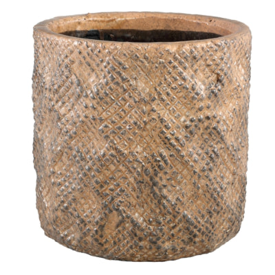 Maceta ptmd melton l marrón 25 cm | 2 piezas