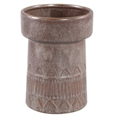 Ptmd maceta con riel alto l marrón oscuro 19 cm | 8 piezas