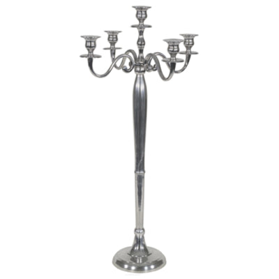 Candelero clásico aluminio color plata 144 cm | 2 piezas