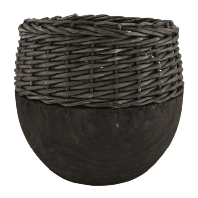 Vaas paulownia hout zwart 29 cm | 4 stuks