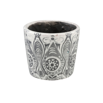 Ptmd vaso da fiori beire s deco stampa bianco e nero 10 cm | 12 pezzi