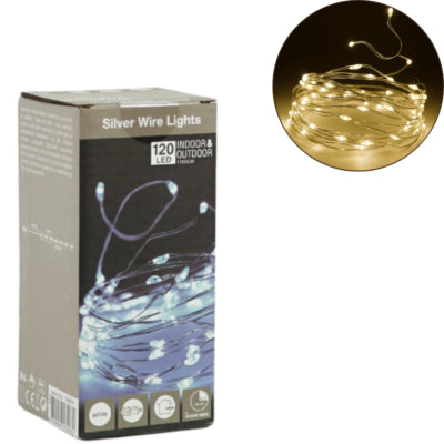 Catena luminosa 120 LED spina EU bianca 12 metri | 15 pezzi