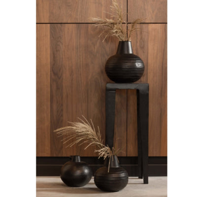 Vaso in legno yuri nero 24 cm | 3 pezzi