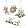 Ciondolo natalizio Deco Heitmann in legno rosa beige 10 cm set da 6 | 12 pezzi
