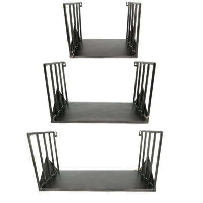 Appendiabiti da parete in metallo nero 52 cm set da 3 | 2 pezzi