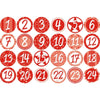 Adventskalender cadeauset diy rood 26 cm | 24 stuks