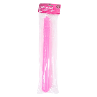 Mazza della polizia con suono cigolante rosa 34 cm | 12 pezzi