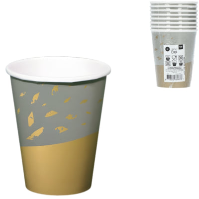 Bicchieri monouso Folat Golden Dawn 250 ml 8 pezzi | 24 pezzi