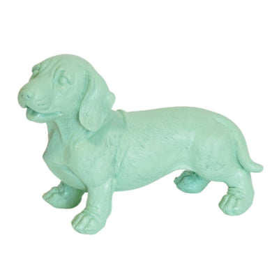Statua Housevitamin cane bassotto verde menta 19 cm | 2 pezzi