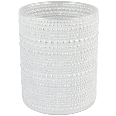 Countryfield theelichthouder hailey m wit zilverkleurig 10 cm | 24 stuks