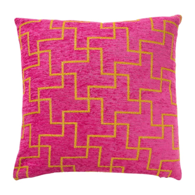 (r) funda de cojín jacquard rosa 45 x 45 cm | 12 piezas
