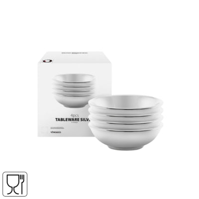 Vtwonen cuenco plateado 7 cm juego de 4 | 6 piezas