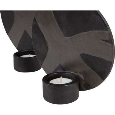 Portacandelina da parete nero 20 cm set da 2 | 6 pezzi